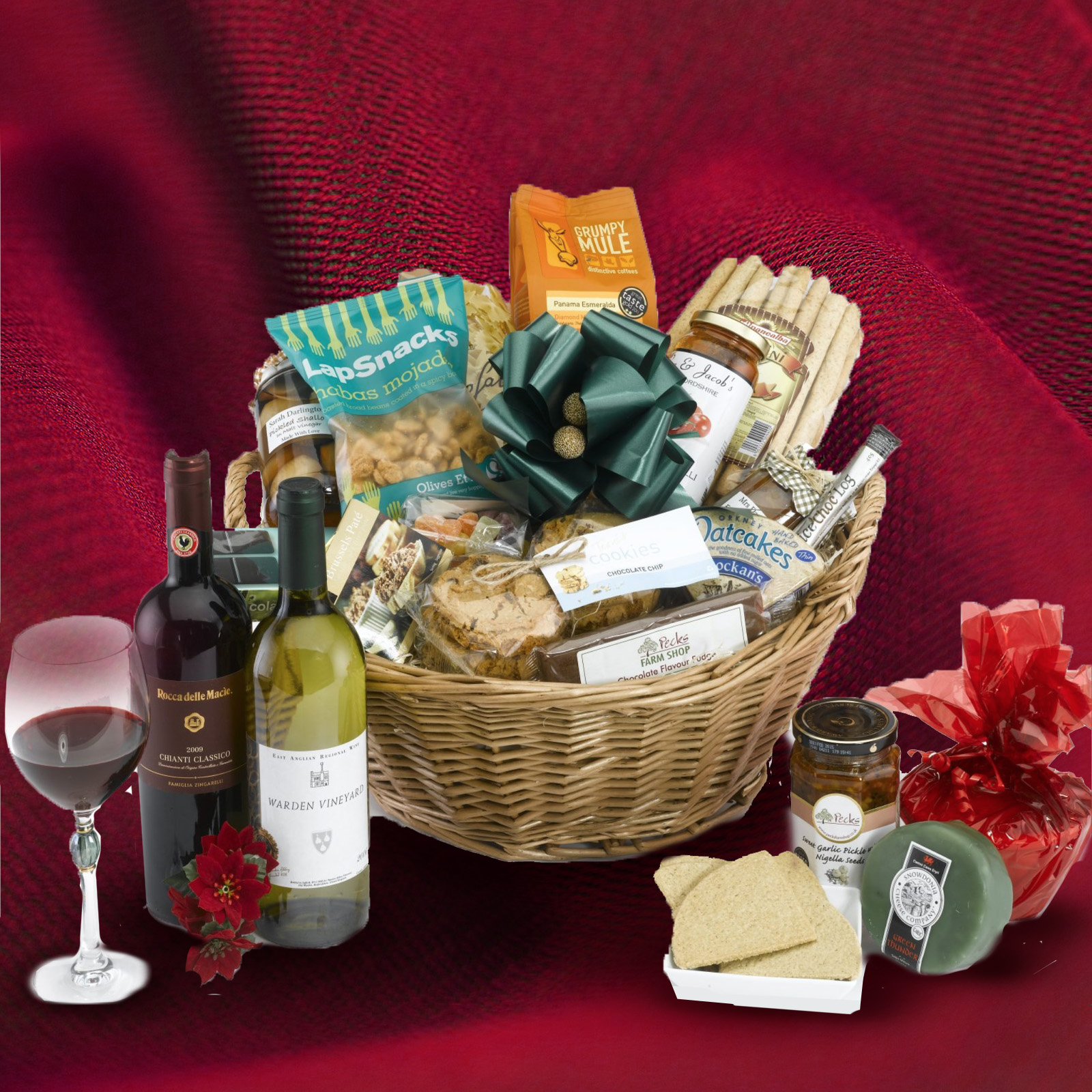 Christmas Hampers with wine Pecks Farm Shop & Hampers